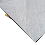 Handvärk Sofabord, Hvid Marmor med Sort Stel og Messing - 92x92xH32