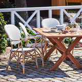 Sika Design Cafestol M. Armlæn, Isabell, White With Cappuccino Dot - 54x57xH92