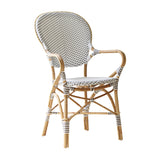Sika Design Cafestol M. Armlæn, Isabell, White With Cappuccino Dot - 54x57xH92