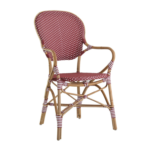 Sika Design Cafestol M. Armlæn, Isabell, Burgundy Red With White Dot - 54x57xH92