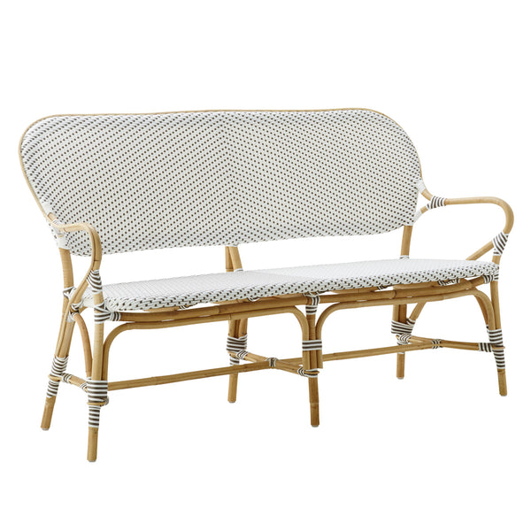 Sika Design Bænk, Isabell, White With Cappuccino Dot - 162x55xH91