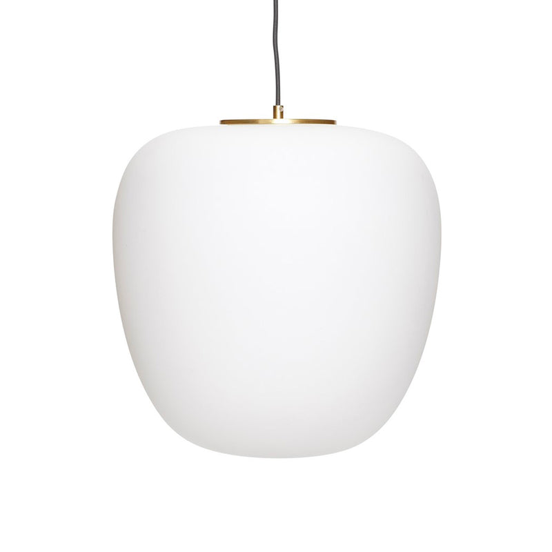 Hübsch Loftslampe, Glas, Hvid / Messing - Ø40