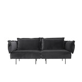 Handvärk Sofa, 2 Personers, Mørkegrå Velour - 200x100xH68