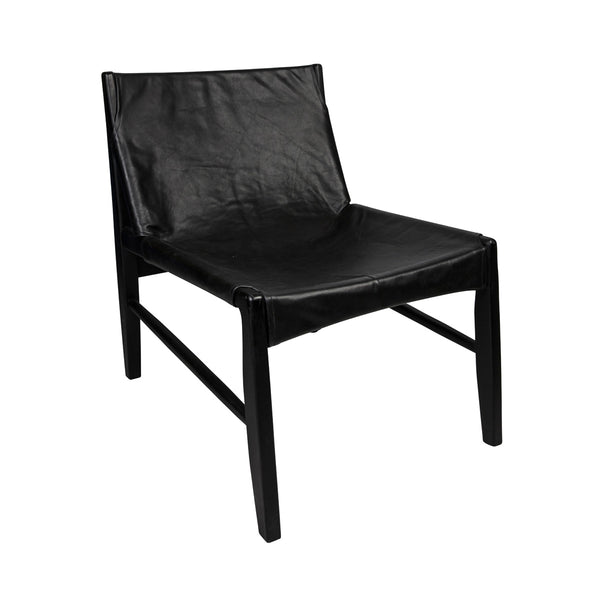 Day Home Loungestol, Sling Chair, Læder - 60x77xH76