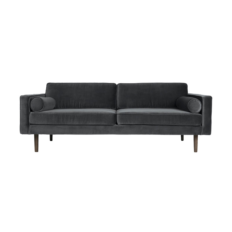 Broste Copenhagen mørkegrå 'Wind' sofa i velour 200xH.74
