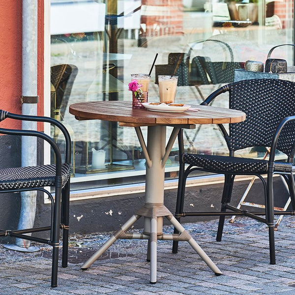 Sika Design Cafebord, Nicole, Hvid & Teak - Ø80